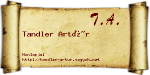 Tandler Artúr névjegykártya